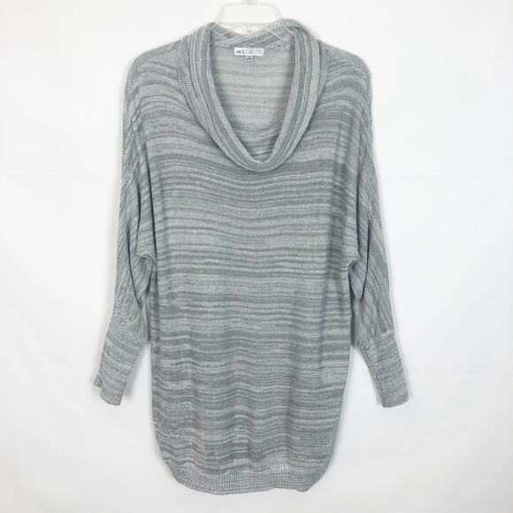 De Collection Cowl Neck Dolman Sleeve Gray Sweater - Picture 1 of 11